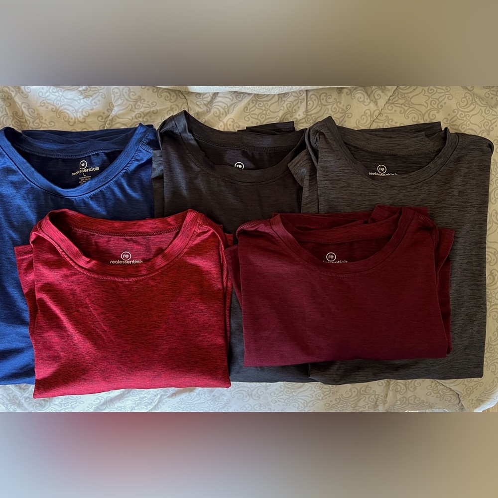 Five Realessentials Climate Cool Performance Shirts L